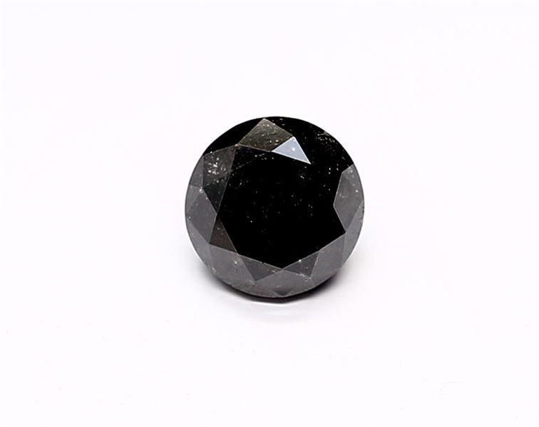 1.23 Carat Natural Black Round Diamond GIA