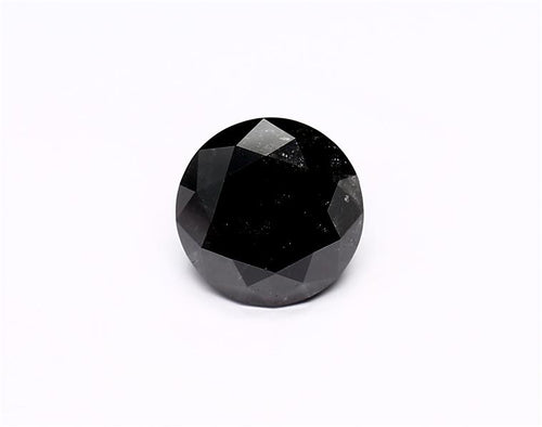 1.79 Carat Natural Black Round Diamond GIA