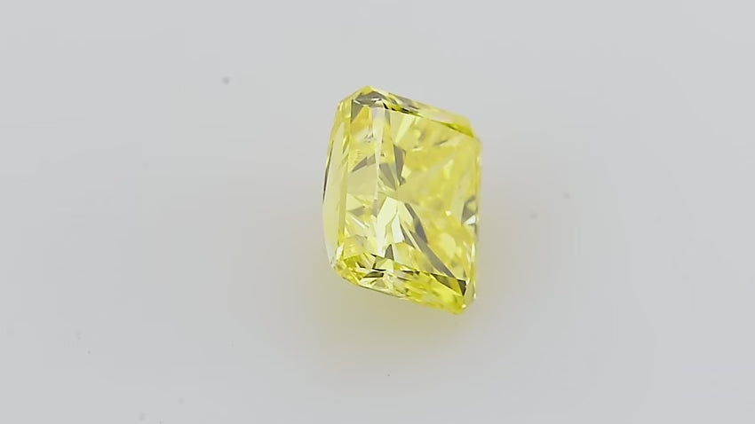 1.01 Carat Fancy Vivid Yellow Radiant Diamond (I1) GIA | LEIBISH