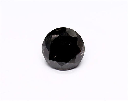1.7 Carat Natural Black Round Diamond GIA
