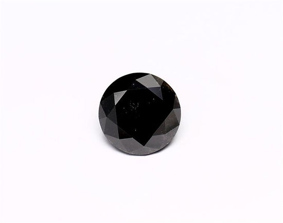 1.23 Carat Natural Black Round Diamond GIA