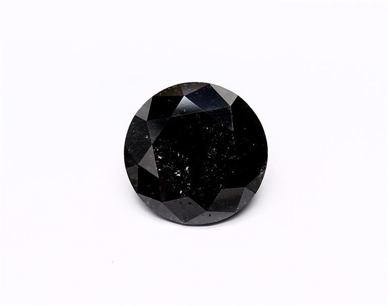 1.99 Carat Natural Black Round Diamond GIA