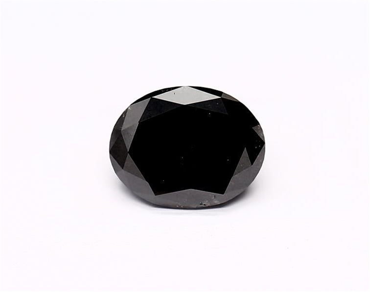 1.28 Carat Natural Black Oval Diamond GIA