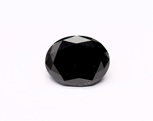 1.28 Carat Natural Black Oval Diamond GIA