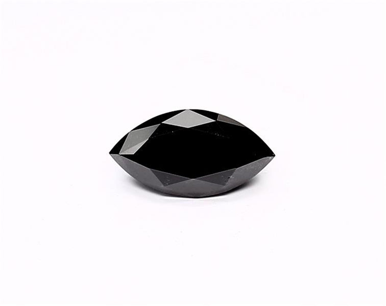 1.08 Carat Natural Black Marquise Diamond GIA
