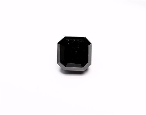 2.68 Carat Natural Black Sq emerald Diamond GIA