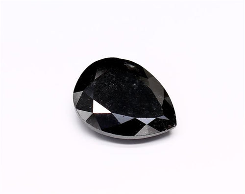 3.55 Carat Natural Black Pear Diamond GIA