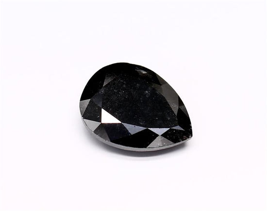 3.55 Carat Natural Black Pear Diamond GIA