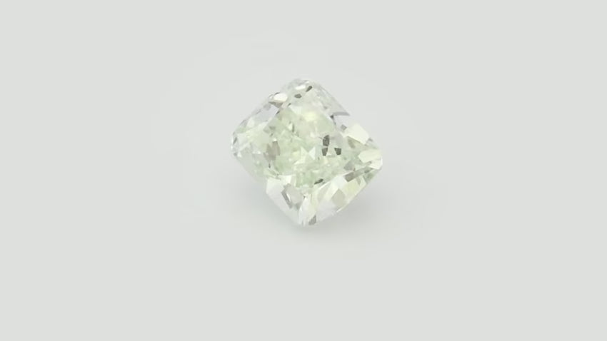 0.57 Carat Fancy Green Cushion Diamond VVS2 GIA | LEIBISH