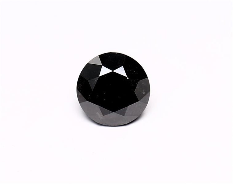 1.08 Carat Natural Black Round Diamond GIA