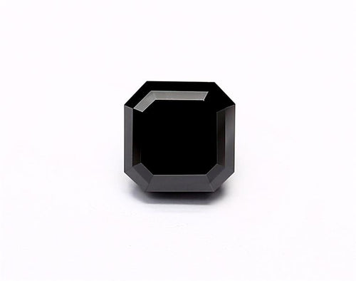1.46 Carat Natural Black Sq emerald Diamond GIA