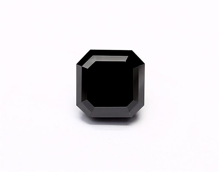 1.46 Carat Natural Black Sq emerald Diamond GIA