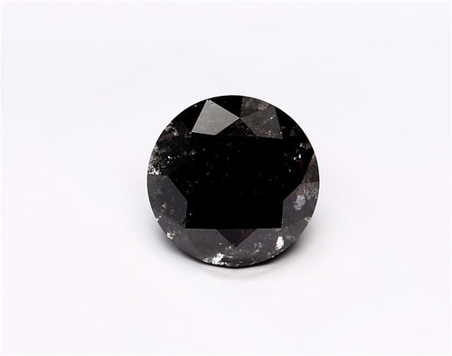 1.4 Carat Natural Black Round Diamond GIA