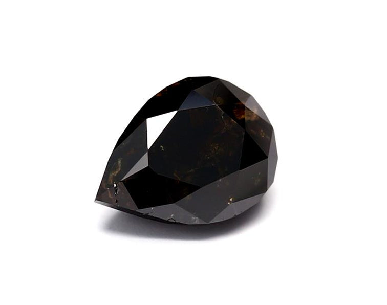 0.9 Carat Natural Black Pear Diamond GIA
