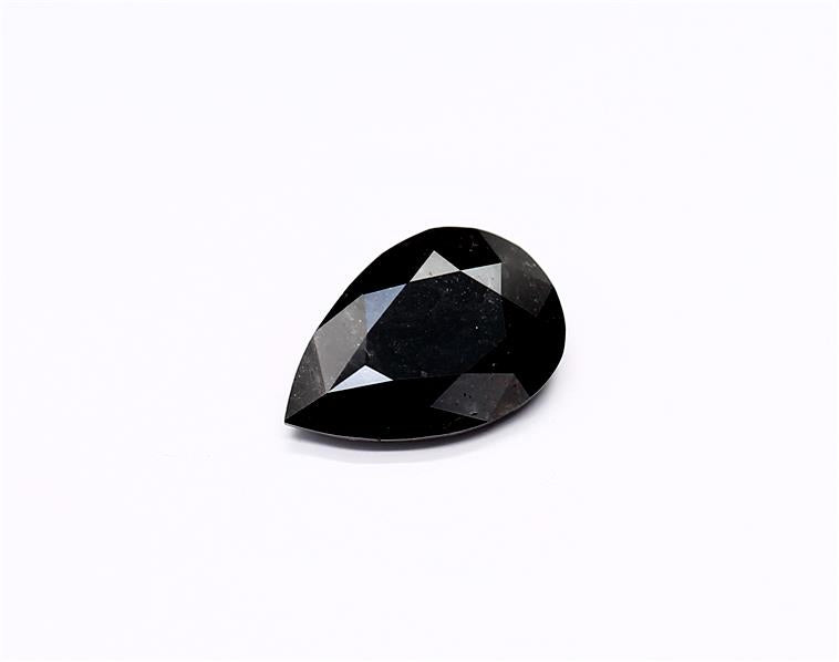 1.09 Carat Natural Black Pear Diamond GIA