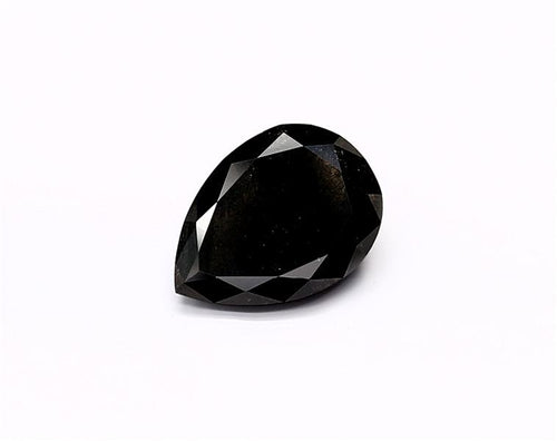 2.88 Carat Natural Black Pear Diamond GIA