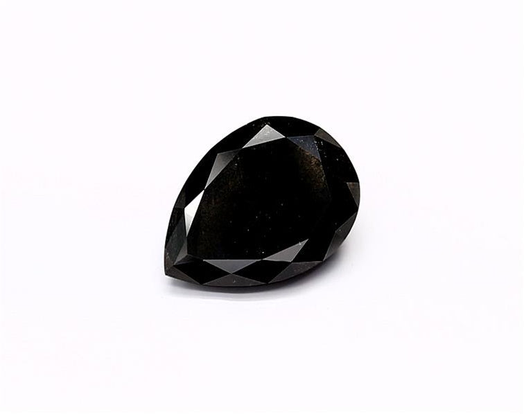 2.88 Carat Natural Black Pear Diamond GIA