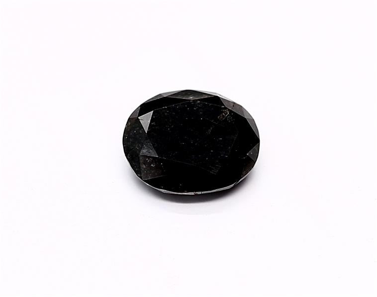 1.28 Carat Natural Black Oval Diamond GIA
