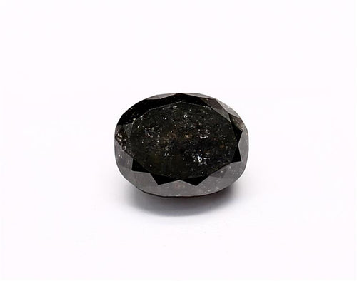 1.29 Carat Natural Black Oval Diamond GIA