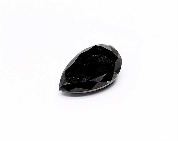 1.36 Carat Natural Black Pear Diamond GIA