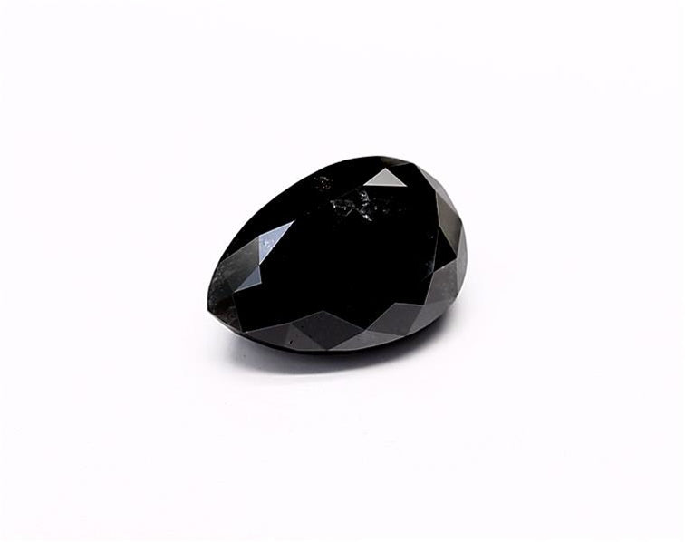 1.95 Carat Natural Black Pear Diamond GIA