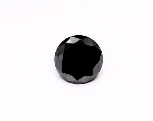 3.25 Carat Natural Black Round Diamond GIA