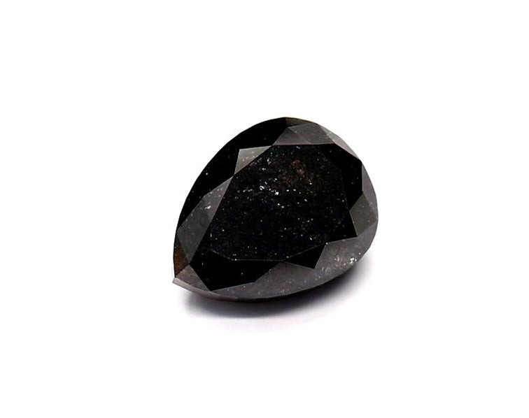 1.92 Carat Natural Black Pear Diamond GIA