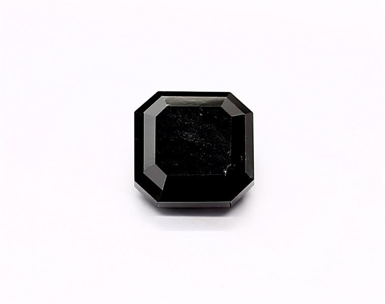 1.32 Carat Natural Black Sq emerald Diamond GIA