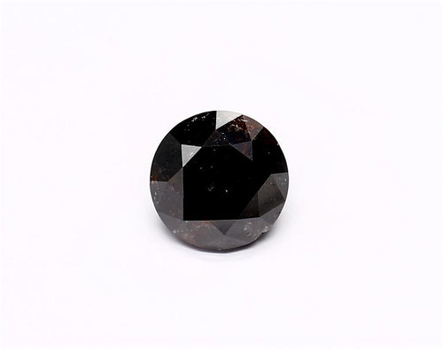 1.41 Carat Natural Black Round Diamond GIA