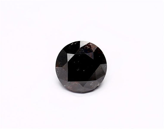 1.41 Carat Natural Black Round Diamond GIA