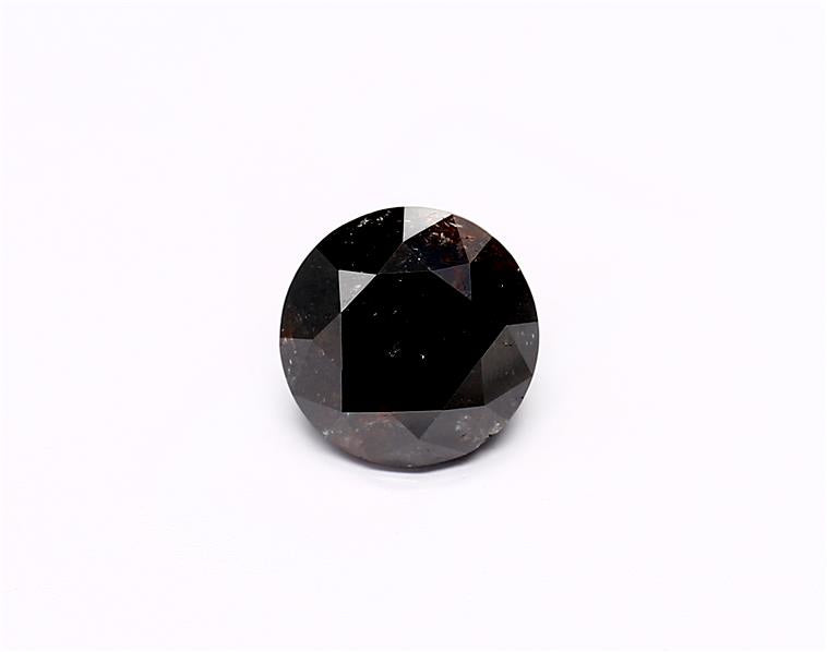 1.41 Carat Natural Black Round Diamond GIA