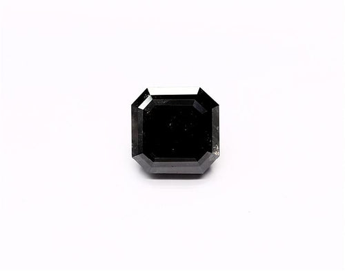 2.81 Carat Natural Black Sq emerald Diamond GIA