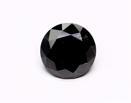 0.87 Carat Natural Black Round Diamond GIA