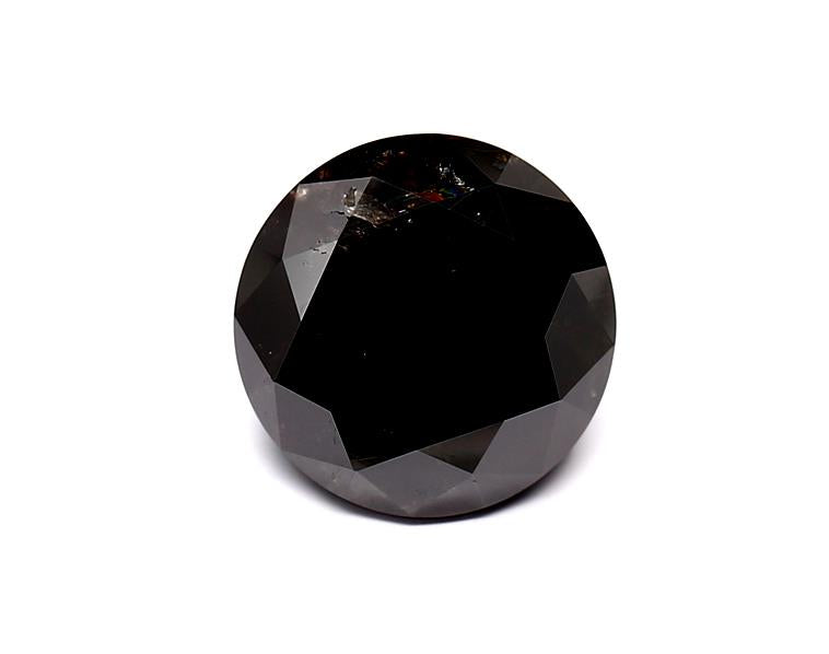 4.08 Carat Black Round Diamond