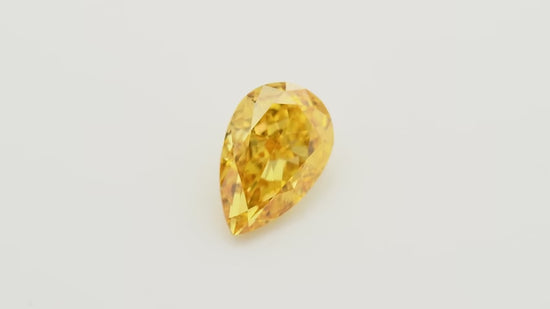 0.51 Carat Fancy Vivid Yellow Orange Pear Diamond VS1 GIA