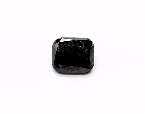 2.56 Carat Natural Black Cushion Diamond GIA