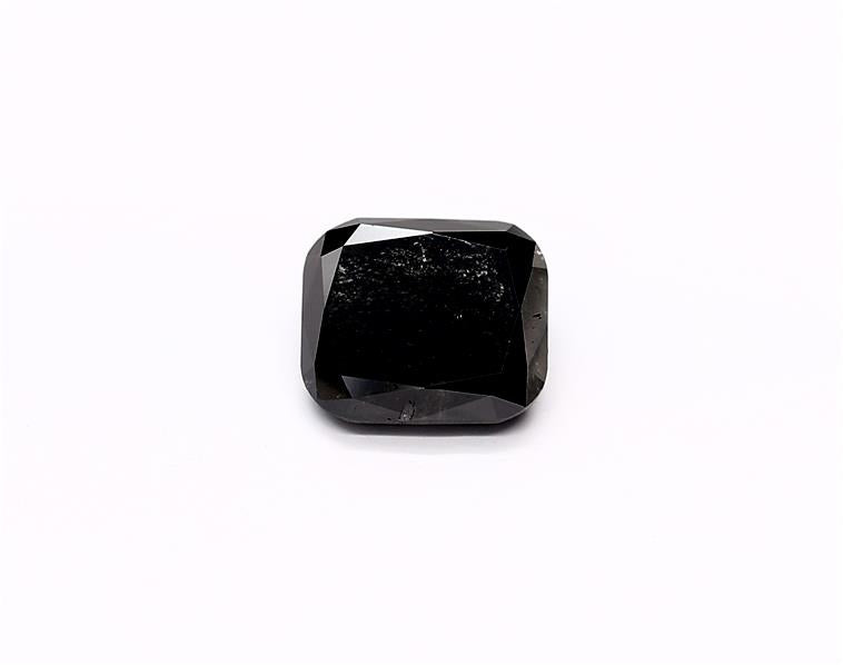 2.56 Carat Natural Black Cushion Diamond GIA