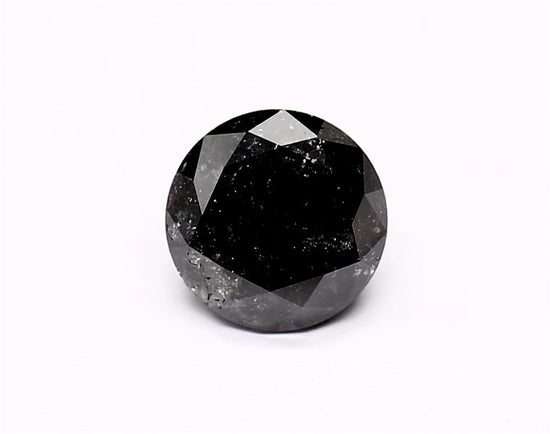 1.44 Carat Natural Black Round Diamond GIA