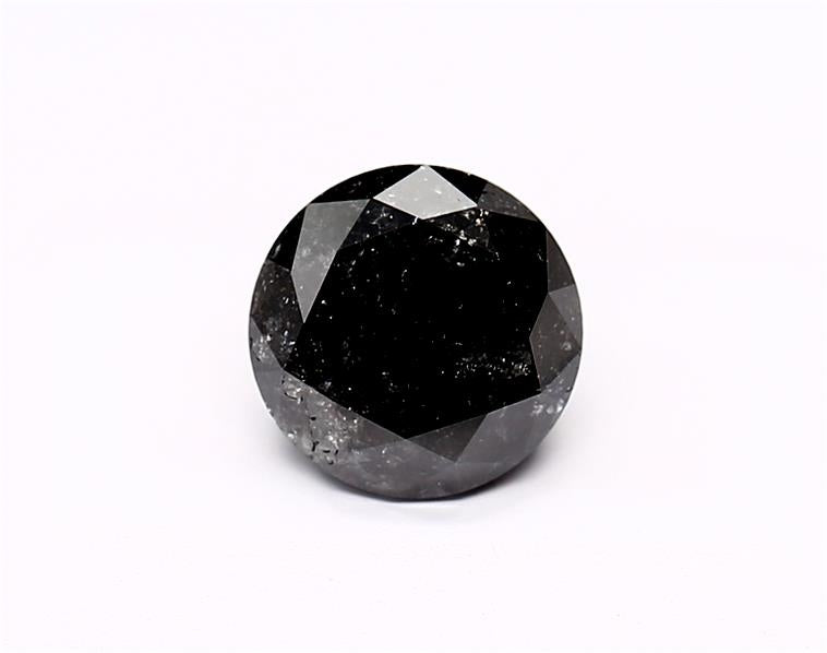 1.44 Carat Natural Black Round Diamond GIA