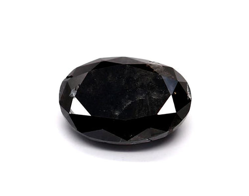 0.9 Carat Natural Black Oval Diamond GIA
