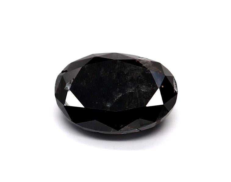 0.9 Carat Natural Black Oval Diamond GIA