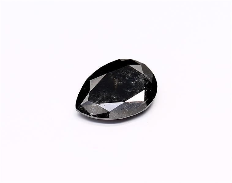 1.56 Carat Natural Black Pear Diamond GIA