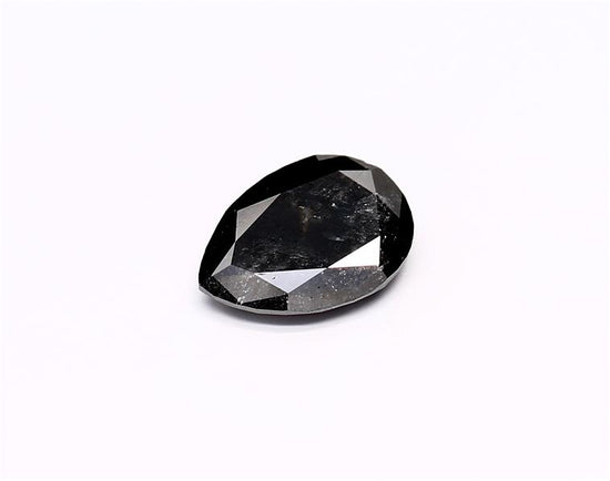 1.56 Carat Natural Black Pear Diamond GIA