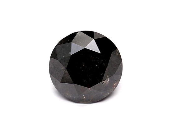0.94 Carat Natural Black Round Diamond GIA