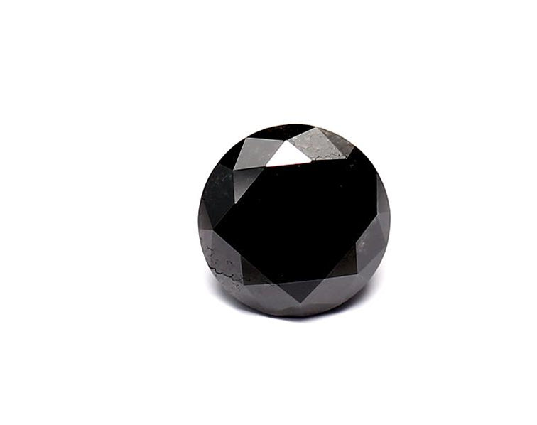 1.25 Carat Natural Black Round Diamond GIA