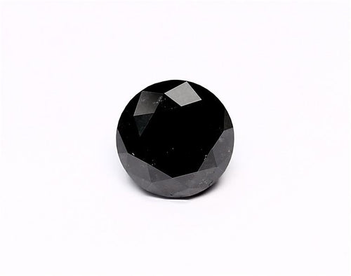3.27 Carat Natural Black Round Diamond GIA