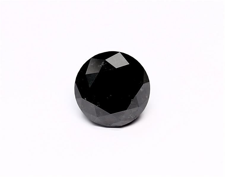 3.27 Carat Natural Black Round Diamond GIA