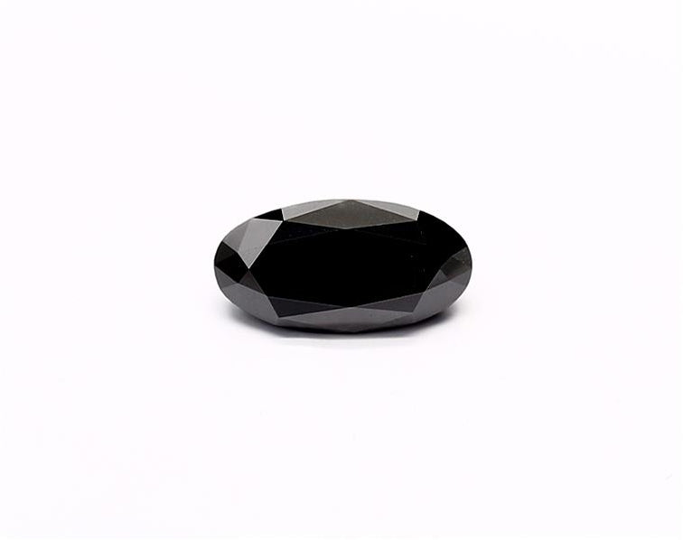 1.77 Carat Natural Black Oval Diamond GIA
