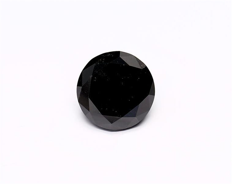 1.82 Carat Natural Black Round Diamond GIA