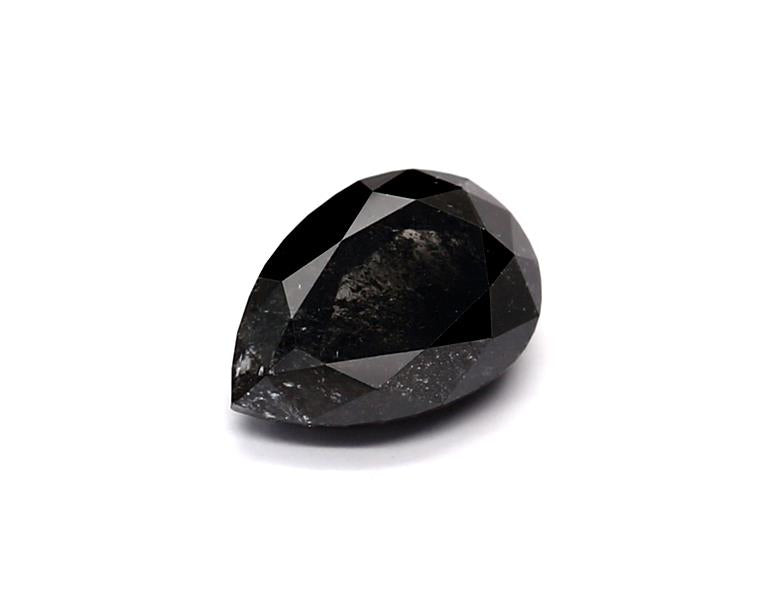 0.55 Carat Natural Black Pear Diamond GIA